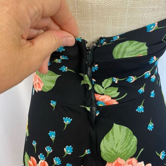 Rare Vintage Designer Lillie Rubin Floral Halter Midi Dress Women’s XS-S Retro - Picture 12 of 14